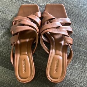 Vince Brown Leather Sandals